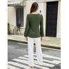 imageBlooming Jelly Womens Dressy Casual Long Sleeve Top V Neck Work Blouse Scalloped Business Shirts Fall Clothes 2024Army Green