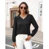 imageBlooming Jelly Womens Dressy Casual Long Sleeve Top V Neck Work Blouse Scalloped Business Shirts Fall Clothes 2024Black