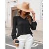 imageBlooming Jelly Womens Dressy Casual Long Sleeve Top V Neck Work Blouse Scalloped Business Shirts Fall Clothes 2024Black