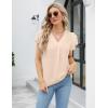imageBlooming Jelly Womens Dressy Casual Shirts Short Sleeve V Neck Work Blouse Business Casual Summer Tops 2025Apricot