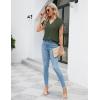 imageBlooming Jelly Womens Dressy Casual Shirts Short Sleeve V Neck Work Blouse Business Casual Summer Tops 2025Army Green