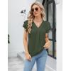 imageBlooming Jelly Womens Dressy Casual Shirts Short Sleeve V Neck Work Blouse Business Casual Summer Tops 2025Army Green