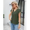 imageBlooming Jelly Womens Dressy Casual Shirts Short Sleeve V Neck Work Blouse Business Casual Summer Tops 2025Army Green