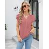 imageBlooming Jelly Womens Dressy Casual Shirts Short Sleeve V Neck Work Blouse Business Casual Summer Tops 2025Bean Paste Red