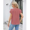 imageBlooming Jelly Womens Dressy Casual Shirts Short Sleeve V Neck Work Blouse Business Casual Summer Tops 2025Bean Paste Red