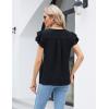 imageBlooming Jelly Womens Dressy Casual Shirts Short Sleeve V Neck Work Blouse Business Casual Summer Tops 2025Black