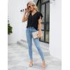 imageBlooming Jelly Womens Dressy Casual Shirts Short Sleeve V Neck Work Blouse Business Casual Summer Tops 2025Black