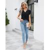 imageBlooming Jelly Womens Dressy Casual Shirts Short Sleeve V Neck Work Blouse Business Casual Summer Tops 2025Black