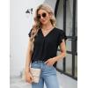 imageBlooming Jelly Womens Dressy Casual Shirts Short Sleeve V Neck Work Blouse Business Casual Summer Tops 2025Black