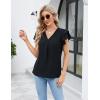 imageBlooming Jelly Womens Dressy Casual Shirts Short Sleeve V Neck Work Blouse Business Casual Summer Tops 2025Black