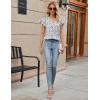 imageBlooming Jelly Womens Dressy Casual Shirts Short Sleeve V Neck Work Blouse Business Casual Summer Tops 2025Black Spot