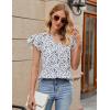 imageBlooming Jelly Womens Dressy Casual Shirts Short Sleeve V Neck Work Blouse Business Casual Summer Tops 2025Black Spot