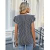 imageBlooming Jelly Womens Dressy Casual Shirts Short Sleeve V Neck Work Blouse Business Casual Summer Tops 2025Black Stripe