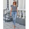 imageBlooming Jelly Womens Dressy Casual Shirts Short Sleeve V Neck Work Blouse Business Casual Summer Tops 2025Black Stripe