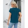 imageBlooming Jelly Womens Dressy Casual Shirts Short Sleeve V Neck Work Blouse Business Casual Summer Tops 2025Dark Cyan