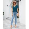 imageBlooming Jelly Womens Dressy Casual Shirts Short Sleeve V Neck Work Blouse Business Casual Summer Tops 2025Dark Cyan