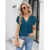 imageBlooming Jelly Womens Dressy Casual Shirts Short Sleeve V Neck Work Blouse Business Casual Summer Tops 2025Dark Cyan