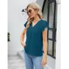 imageBlooming Jelly Womens Dressy Casual Shirts Short Sleeve V Neck Work Blouse Business Casual Summer Tops 2025Dark Cyan