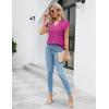 imageBlooming Jelly Womens Dressy Casual Shirts Short Sleeve V Neck Work Blouse Business Casual Summer Tops 2025Fluorescent Red