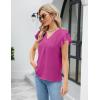 imageBlooming Jelly Womens Dressy Casual Shirts Short Sleeve V Neck Work Blouse Business Casual Summer Tops 2025Fluorescent Red
