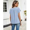 imageBlooming Jelly Womens Dressy Casual Shirts Short Sleeve V Neck Work Blouse Business Casual Summer Tops 2025Haze Blue