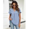 imageBlooming Jelly Womens Dressy Casual Shirts Short Sleeve V Neck Work Blouse Business Casual Summer Tops 2025Haze Blue