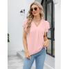 imageBlooming Jelly Womens Dressy Casual Shirts Short Sleeve V Neck Work Blouse Business Casual Summer Tops 2025Light Pink