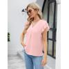 imageBlooming Jelly Womens Dressy Casual Shirts Short Sleeve V Neck Work Blouse Business Casual Summer Tops 2025Light Pink
