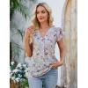 imageBlooming Jelly Womens Dressy Casual Shirts Short Sleeve V Neck Work Blouse Business Casual Summer Tops 2025Pink Floral