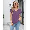 imageBlooming Jelly Womens Dressy Casual Shirts Short Sleeve V Neck Work Blouse Business Casual Summer Tops 2025Purple