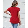 imageBlooming Jelly Womens Dressy Casual Shirts Short Sleeve V Neck Work Blouse Business Casual Summer Tops 2025Red