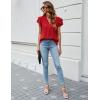 imageBlooming Jelly Womens Dressy Casual Shirts Short Sleeve V Neck Work Blouse Business Casual Summer Tops 2025Red