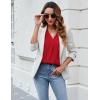 imageBlooming Jelly Womens Dressy Casual Shirts Short Sleeve V Neck Work Blouse Business Casual Summer Tops 2025Red