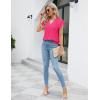 imageBlooming Jelly Womens Dressy Casual Shirts Short Sleeve V Neck Work Blouse Business Casual Summer Tops 2025Rosy Red