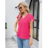 imageBlooming Jelly Womens Dressy Casual Shirts Short Sleeve V Neck Work Blouse Business Casual Summer Tops 2025Rosy Red