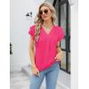 imageBlooming Jelly Womens Dressy Casual Shirts Short Sleeve V Neck Work Blouse Business Casual Summer Tops 2025Rosy Red