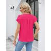 imageBlooming Jelly Womens Dressy Casual Shirts Short Sleeve V Neck Work Blouse Business Casual Summer Tops 2025Rosy Red