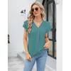 imageBlooming Jelly Womens Dressy Casual Shirts Short Sleeve V Neck Work Blouse Business Casual Summer Tops 2025Turquoise