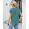 imageBlooming Jelly Womens Dressy Casual Shirts Short Sleeve V Neck Work Blouse Business Casual Summer Tops 2025Turquoise