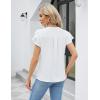 imageBlooming Jelly Womens Dressy Casual Shirts Short Sleeve V Neck Work Blouse Business Casual Summer Tops 2025White