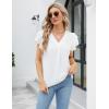 imageBlooming Jelly Womens Dressy Casual Shirts Short Sleeve V Neck Work Blouse Business Casual Summer Tops 2025White
