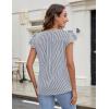 imageBlooming Jelly Womens Dressy Casual Shirts Short Sleeve V Neck Work Blouse Business Casual Summer Tops 2025White Stripe
