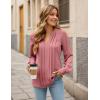 imageBlooming Jelly Womens Dressy Casual Tops Business Long Sleeve Shirts Pleated Fall Work Blouse 2024Pink