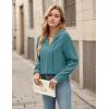 imageBlooming Jelly Womens Dressy Casual Tops Business Long Sleeve Shirts Pleated Fall Work Blouse 2024Turquoise