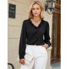 imageBlooming Jelly Womens Dressy Casual Tops Business Work Blouse Ruffle V Neck Long Sleeve Shirts Fall Fashion 2024Black