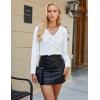 imageBlooming Jelly Womens Dressy Casual Tops Business Work Blouse Ruffle V Neck Long Sleeve Shirts Fall Fashion 2024White