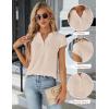 imageBlooming Jelly Womens Dressy Casual Tops Business Work Blouses White Button Down Shirts Cap Sleeve V Neck TshirtApricot