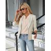 imageBlooming Jelly Womens Dressy Casual Tops Business Work Blouses White Button Down Shirts Cap Sleeve V Neck TshirtApricot