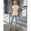 imageBlooming Jelly Womens Dressy Casual Tops Business Work Blouses White Button Down Shirts Cap Sleeve V Neck TshirtApricot