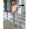 imageBlooming Jelly Womens Dressy Casual Tops Business Work Blouses White Button Down Shirts Cap Sleeve V Neck TshirtApricot